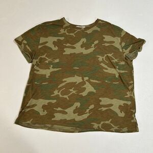 Free People Camo Print Relaxed Tee Size Large
